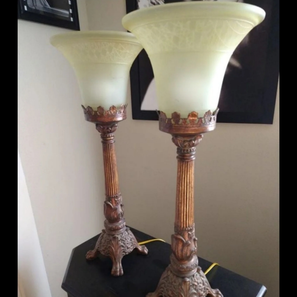 2 Wrought iron lamps
